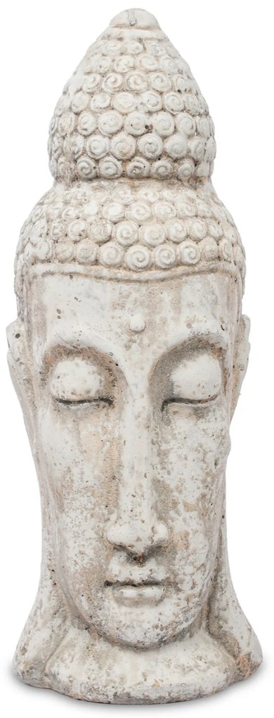 Cyrus design krém színű koptatott buddha fej dekorációs szobor 40x15x14cm