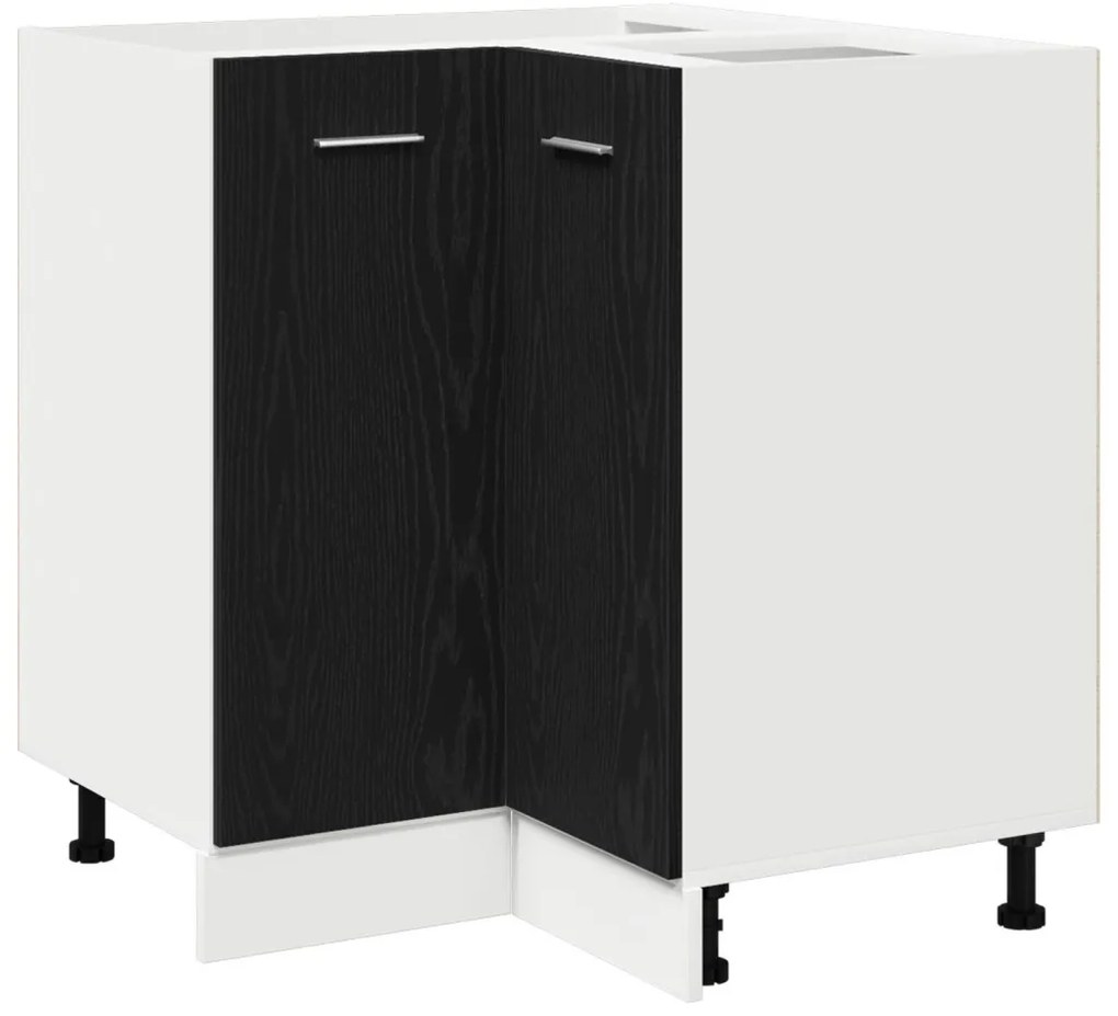Fekete Tölgy Sarok Alsó Szekrény - 75.5x75.5x81.5 cm