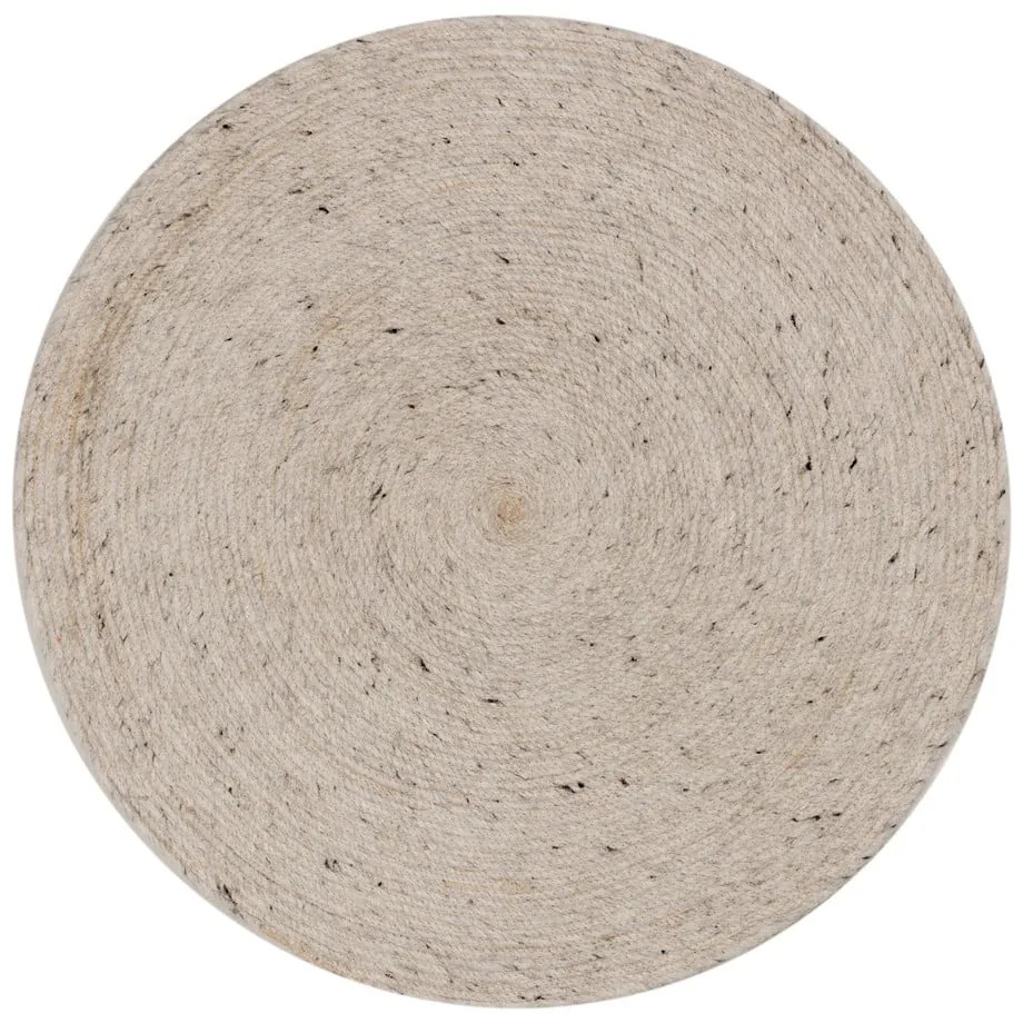 Világosszürke-elefántcsont színű kézi szövésű gyapjú kerek szőnyeg ø 200 cm Takashi – Kave Home