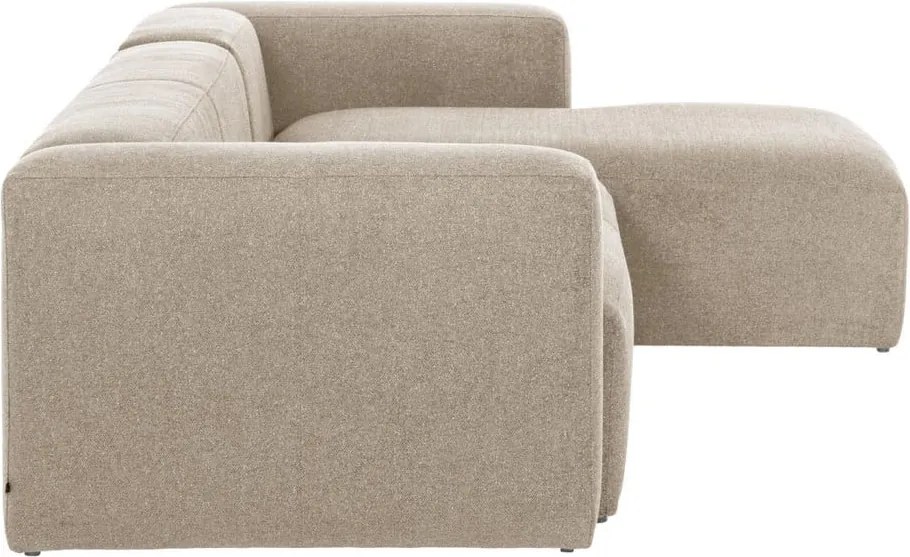 Bézs sarokkanapé (jobb oldali) Blok – Kave Home