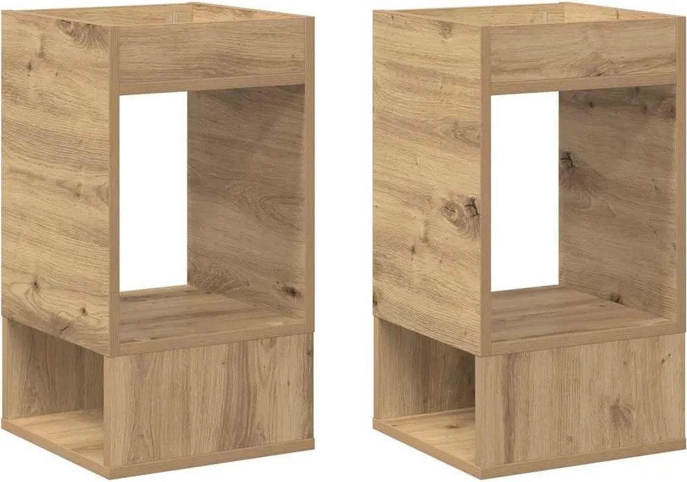 vidaXL Végasztal 2 pcs Artisan tölgy 30 x 30 x 56 cm Faanyag