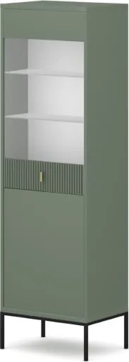 Komód 2 ajtós smoke green színben fekete elemekkel arany fogantyúkkal – MAGGIORE MA04