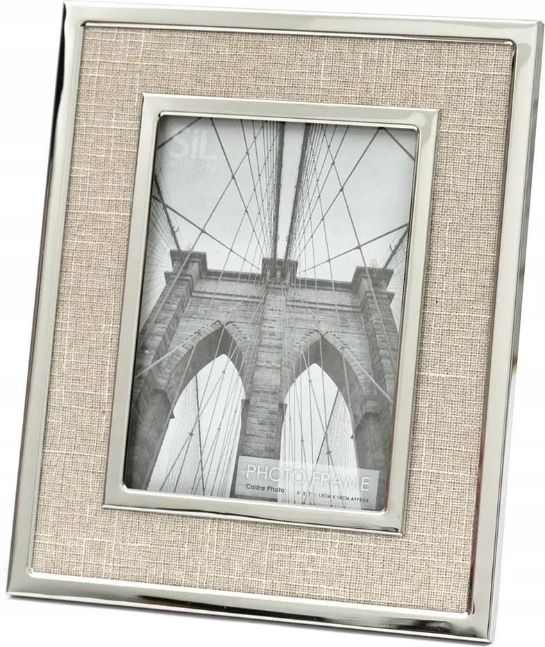 Barna-ezüst Képkeret 13x18cm Bézs