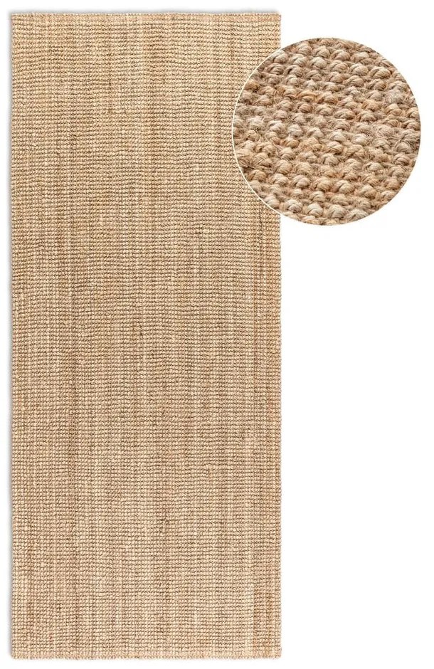 Natúr színű juta futószőnyeg 80x200 cm Bouclé – Hanse Home
