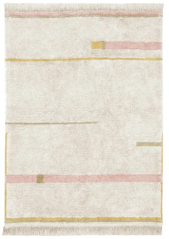 Rózsaszín-krémszínű mosható kézi szövésű pamut szőnyeg 200x300 cm Lanes Vintage Nude – Lorena Canals