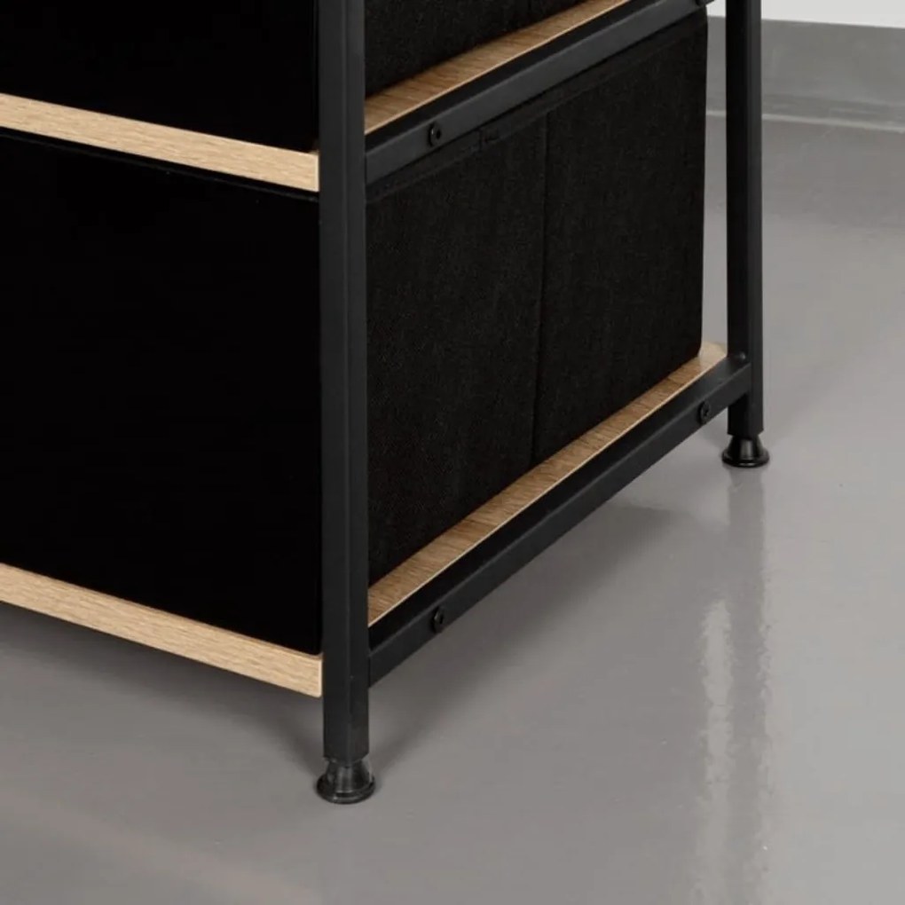 Intenso Home ruhafogas 2db nagyméretű fiókkal polcokkal 60 x 175cm modern tölgy színben | Előszobai ruhatároló cipőtartóval / nyitott gardrób