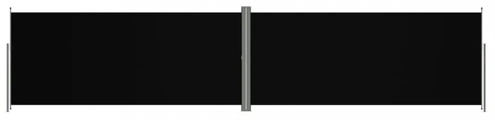 fekete behúzható oldalsó napellenző 220 x 1000 cm