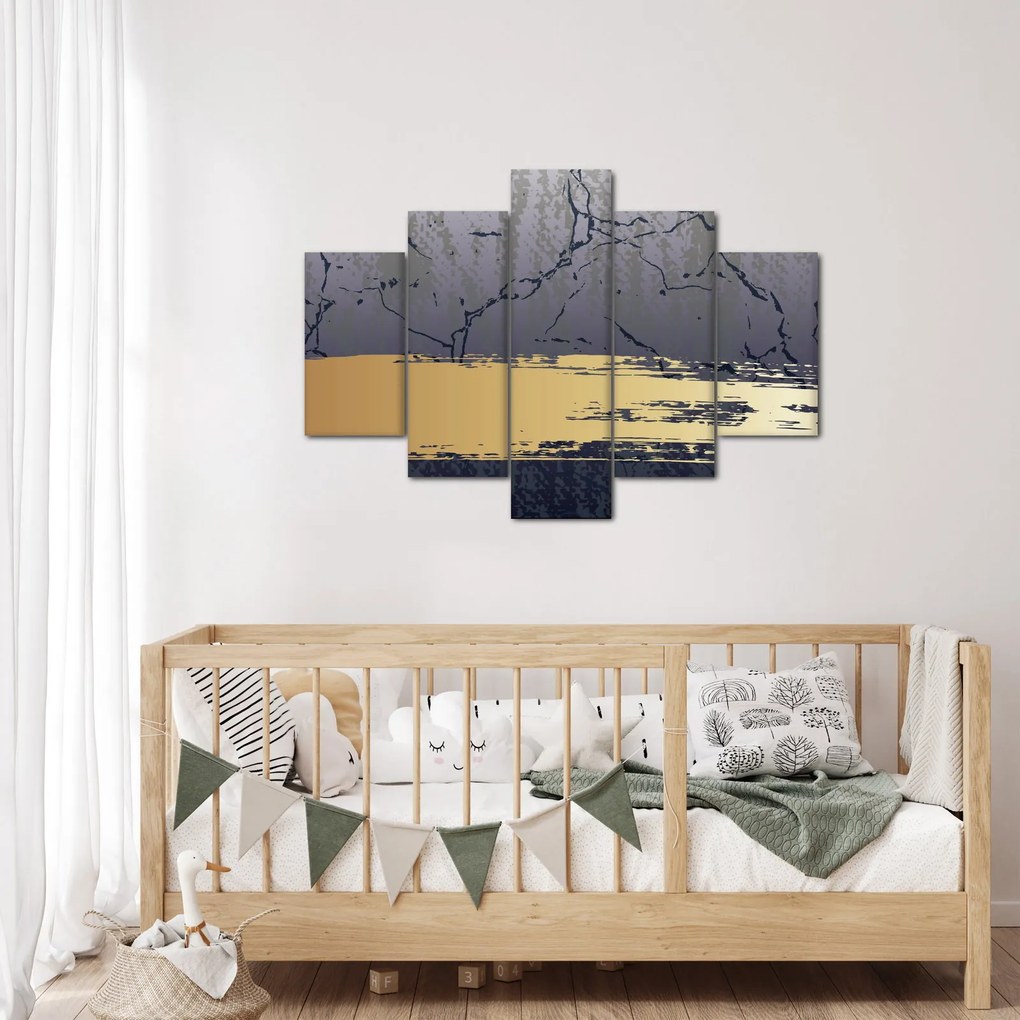 Kép - Kék és arany absztrakció N⁰1 (150x105 cm)