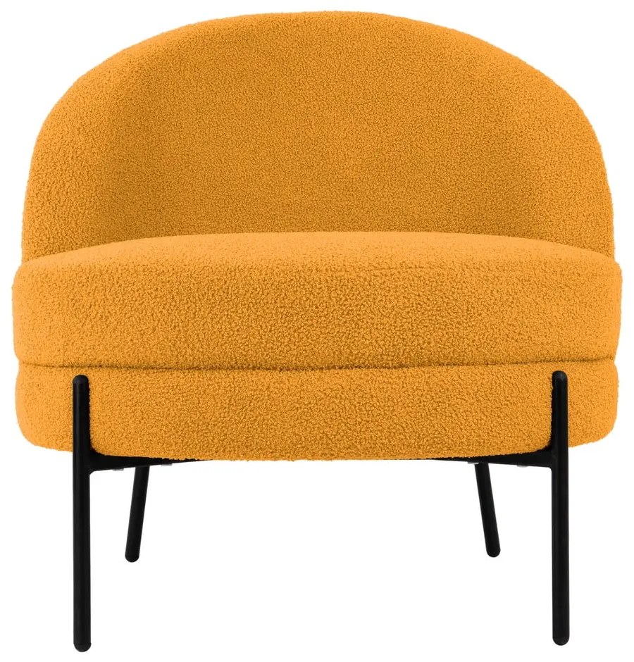 Okkersárga buklé fotel Noble – Leitmotiv