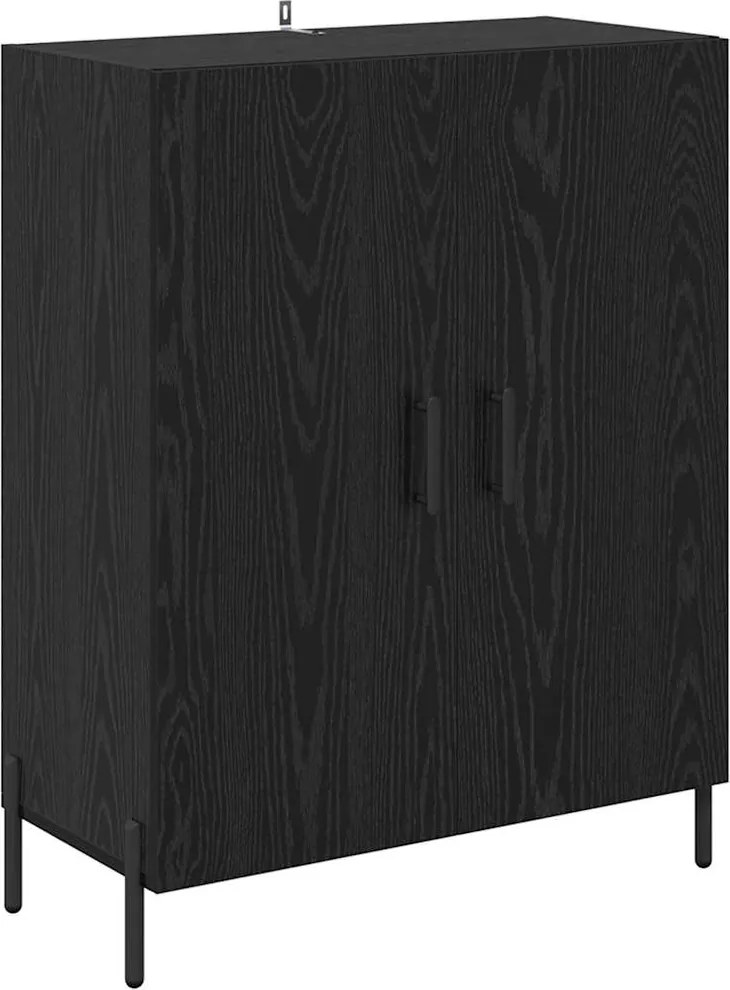vidaXL Széf Fekete tölgy 69,5 x 34 x 90 cm Faanyag