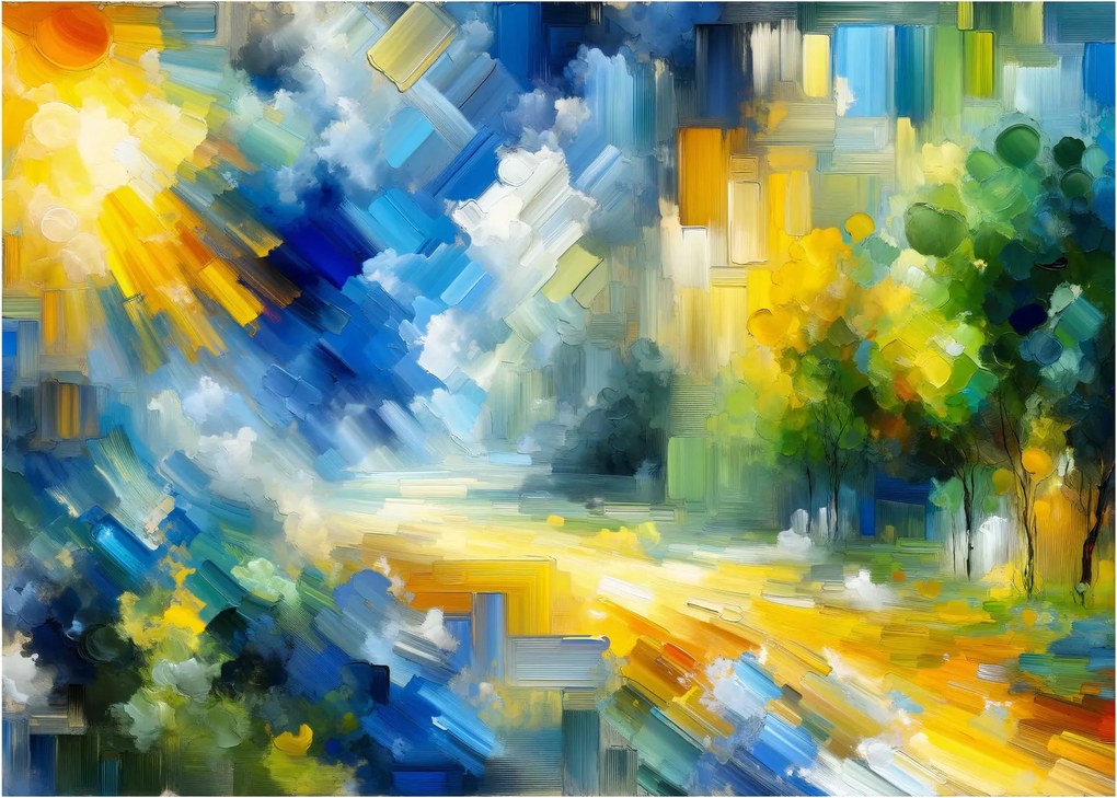 Üveg kép - Absztrakt napos nap (70x50 cm)
