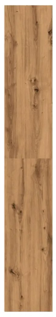 kézműves tölgy színű szerelt fa könyvespolc 40 x 30 x 189 cm