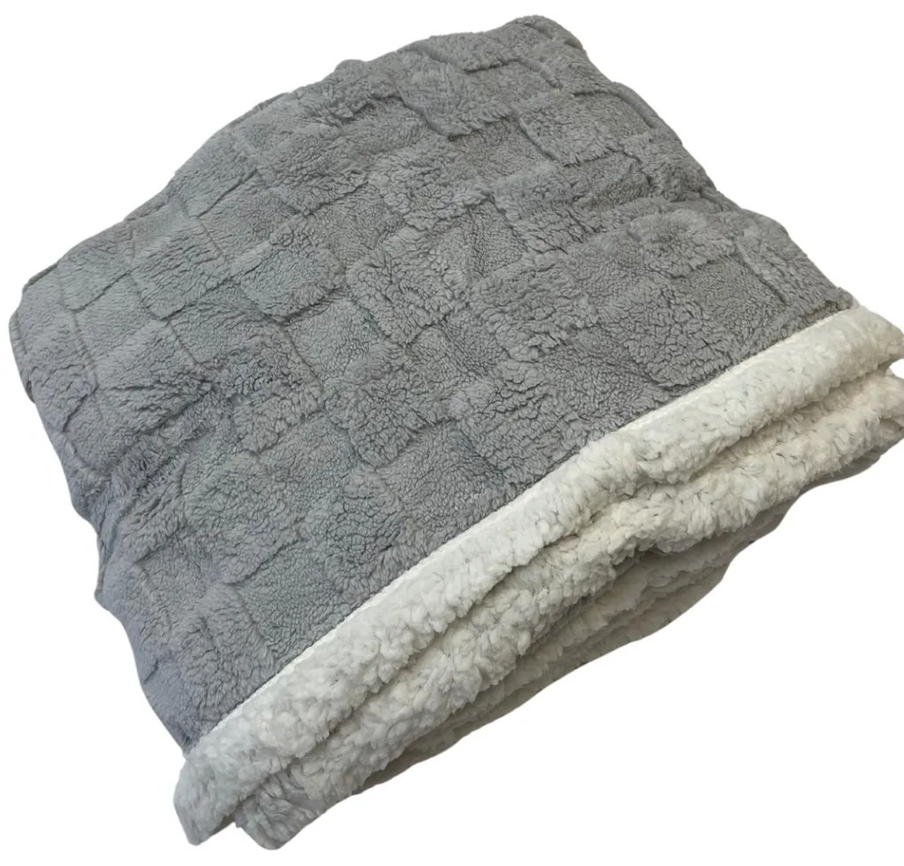 Luxus báránytakaró világosszürke mikroplüssből 200x230cm TiaHome