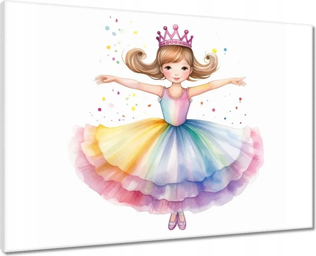Vászonkép 70x50 Csinos hercegnő színes ruhában