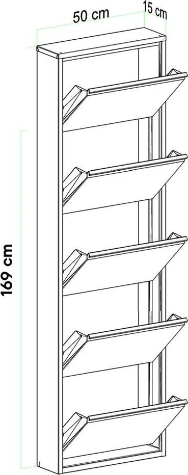 Locking cipősszekrény, fehér, 50 cm – TR159ORN1117