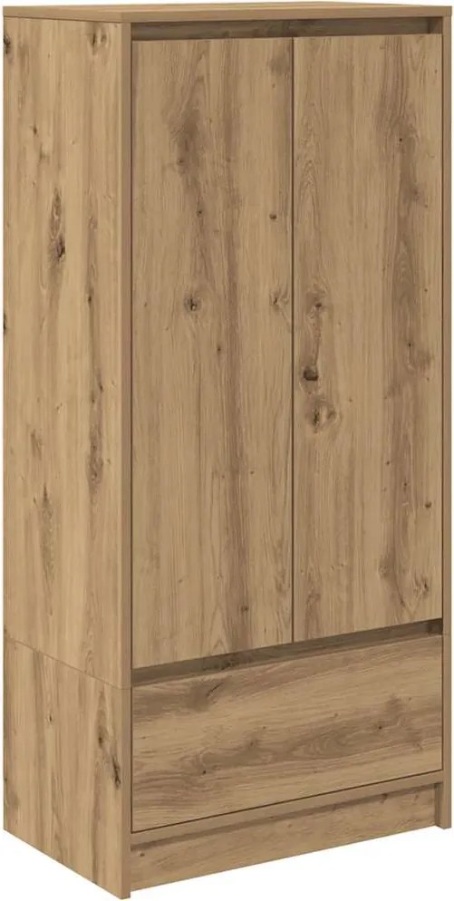 vidaXL kézműves tölgy szerelt fa szekrény fiókkal 55,5x34x119,5 cm