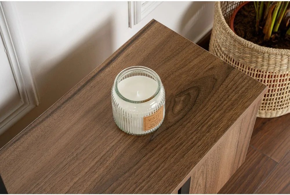 Sötét natúr színű TV-állvány diófa dekorral 180x50x29,5 cm Serenity – Kalune Design