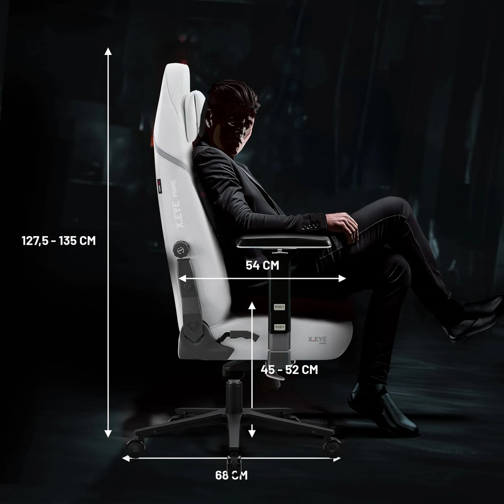 Gamer szék fehér Normal Size: Diablo X-Eye Prime Ghosted White