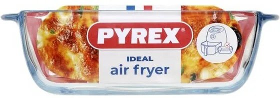 Pyrex négyzet alakú sütőtál Air Fryer 1 l, 20 x 17 x 6 cm, 1 l