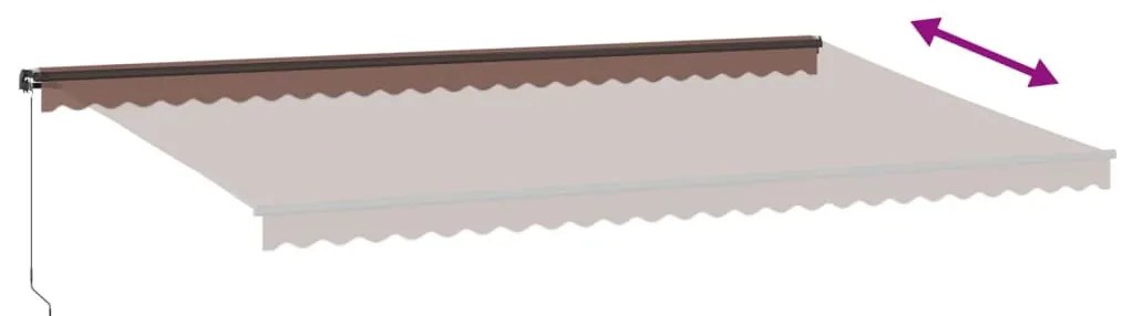 barna kézzel kihúzható napellenző 600 x 300 cm
