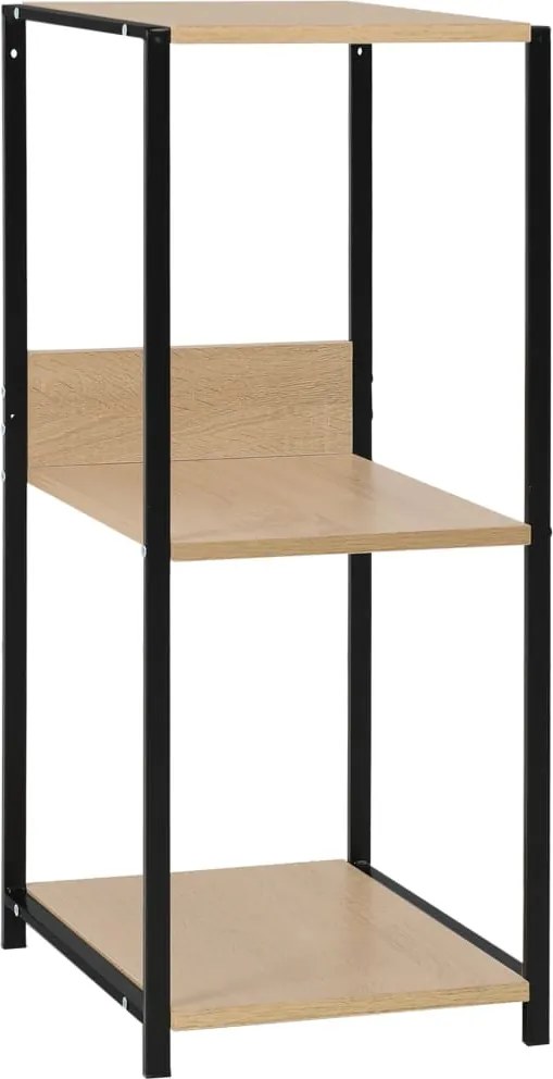 vidaXL fekete és tölgyszínű szerelt fa könyvespolc 33,5x39,6x79,7 cm