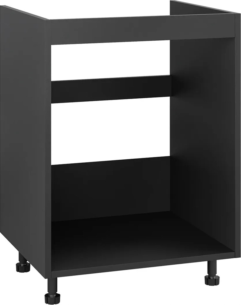 Korpusz fekete konyhaszekrény mosogató alá 60-as, tartozékokkal