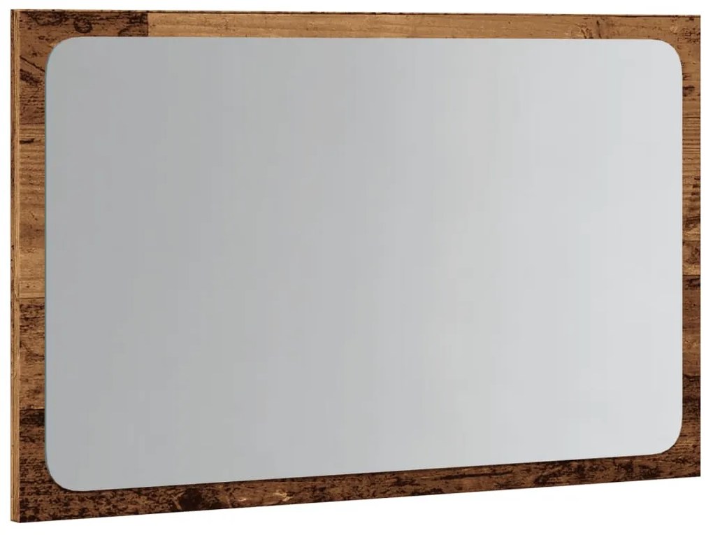kézműves tölgy színű LED-es fürdőszobatükör 60 x 8,5 x 38 cm
