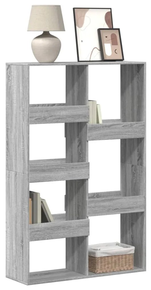 szürke sonoma színű szerelt fa könyvespolc 100 x 33 x 155,5 cm