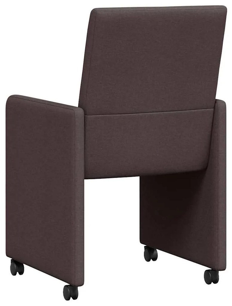 Étkező Székek kerékkel 2 pcs sötétbarna 57 x 66 x 94 cm szövet