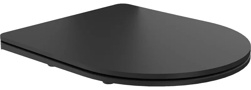 Mexen lassan záródó slim WC-ülőke, duroplast, fekete matt - 39100185