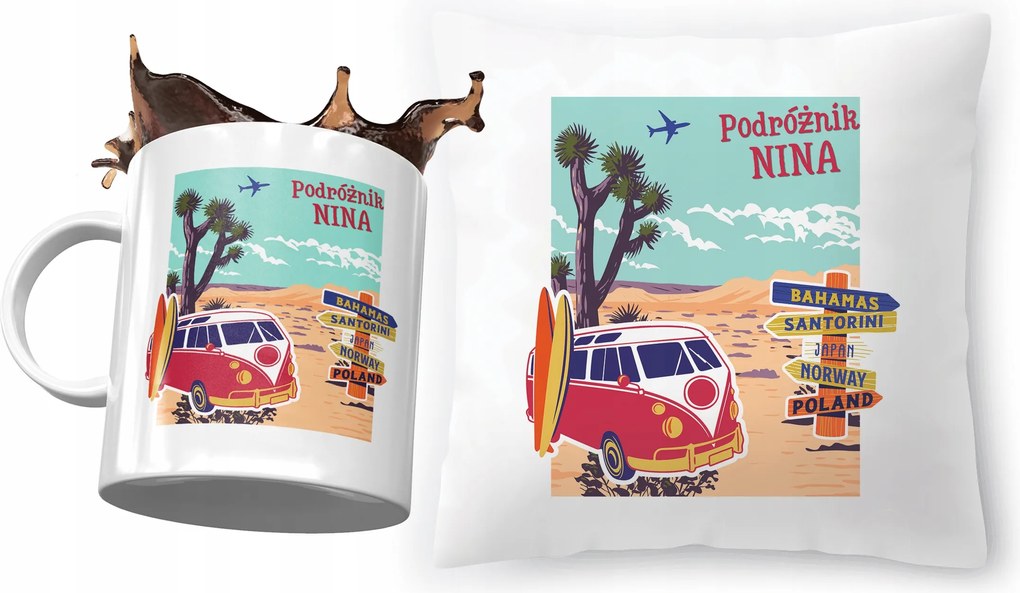 Nina Szett Párna Bögre Gyerekeknek Nyomtatott Fotóval