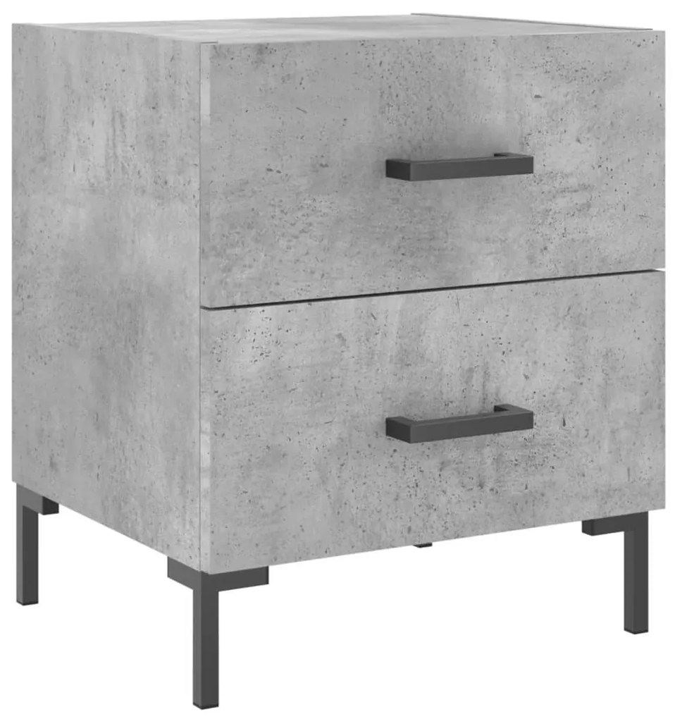 2 db betonszürke szerelt fa éjjeliszekrény 40 x 35 x 47,5 cm