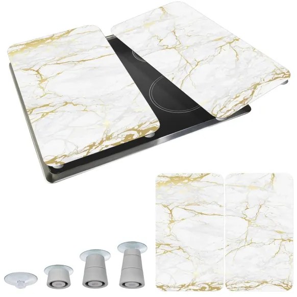 WENKO 53901100 - Főzőlap fedél 30x52 cm fehér/szürke/átlátszó