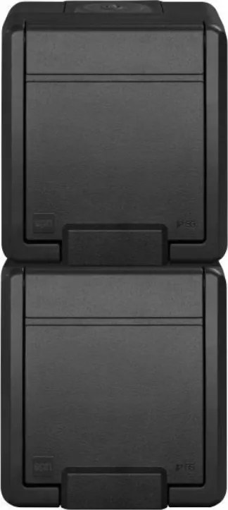 Aquant 2K dupla fali aljzat földelt 2x2P+Z IP55 antracit