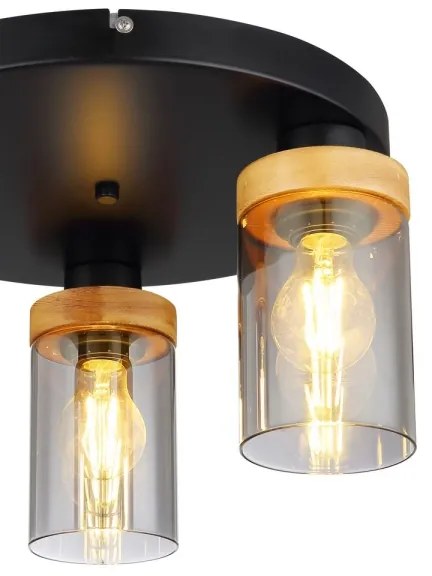 Globo 15557-3D - Fali lámpa FINCA 3xE27/40W/230V fém/fa