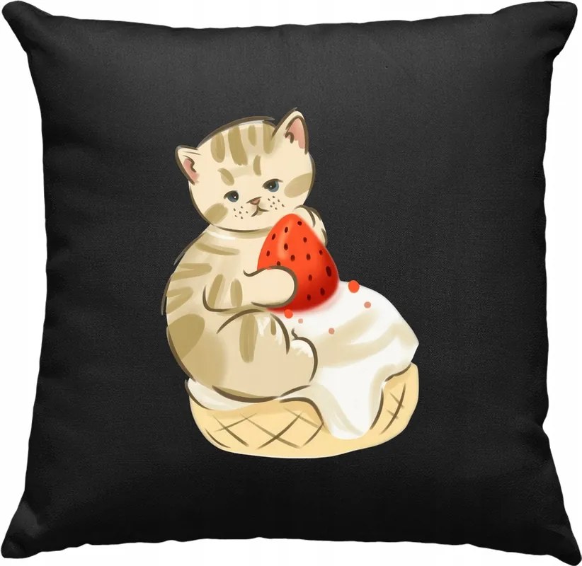 Cica párna eper Sweet, fekete