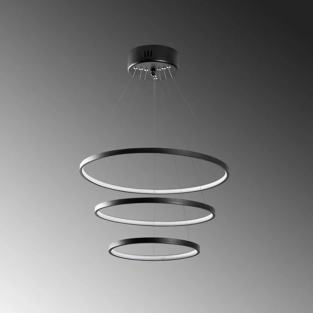 Simit 13697 fekete fém LED függőlámpa, 50 x 50 cm