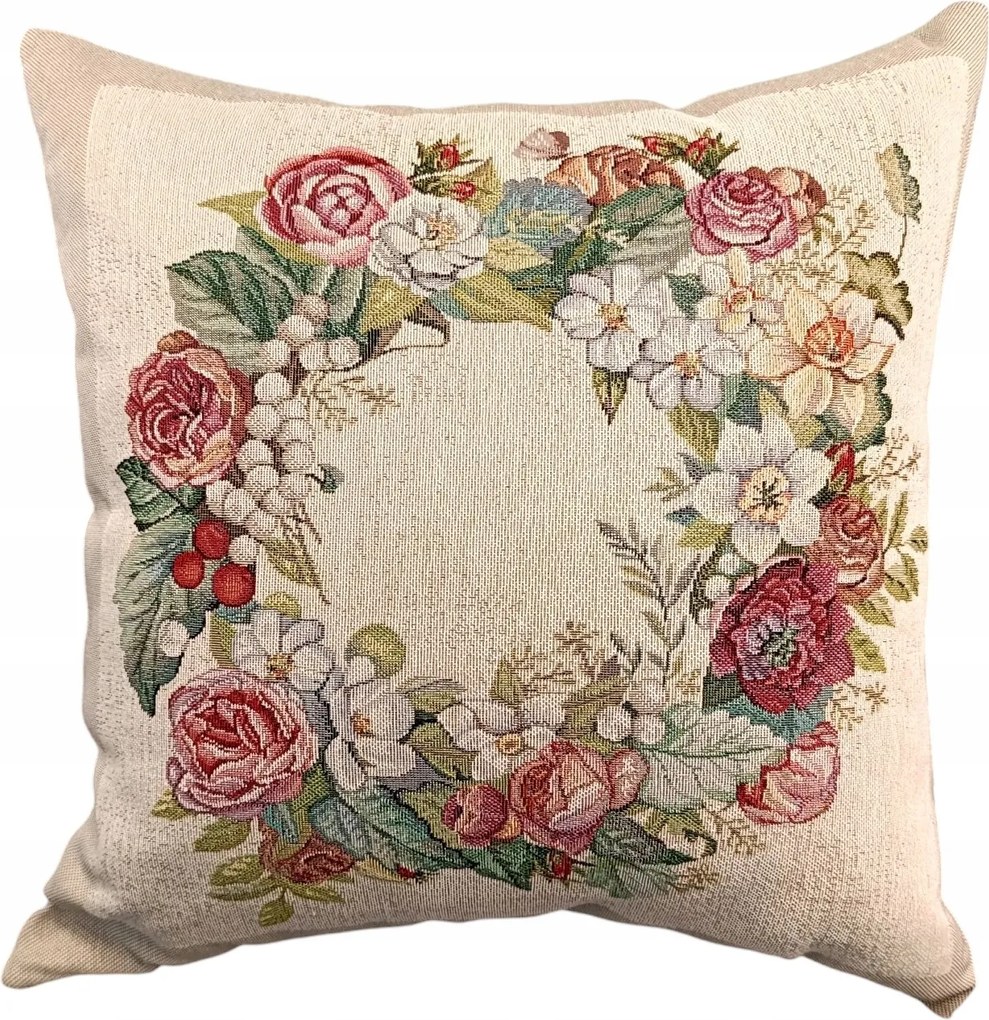 Dekoratív párnahuzat 45x45 cm Virágkoszorú