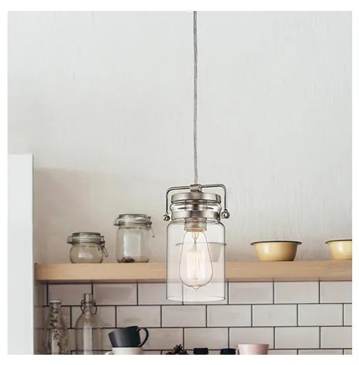 Elstead KL-BRINLEY-MP-NI - Csillár zsinóron BRINLEY 1xE27/60W/230V matt króm