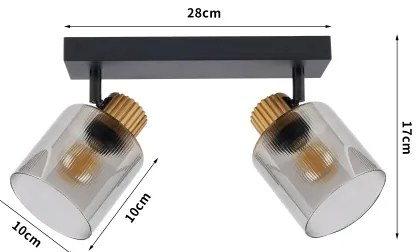 Brilagi - HYGGE spotlámpatest 2xE14/15W/230V fekete/füstszínű