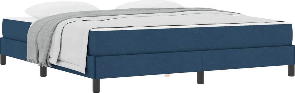 vidaXL Boxrugós ágy matracmal Kék 180 x 200 cm szövet