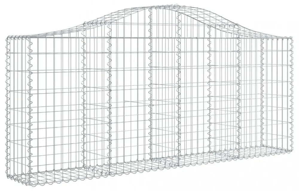 vidaXL 9 db íves horganyzott vas gabion kosár 200x30x80/100 cm