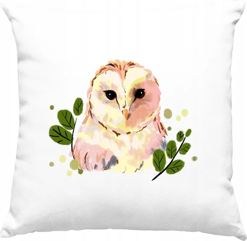 Bagoly párna Bagoly kedves virágok 1 fehér