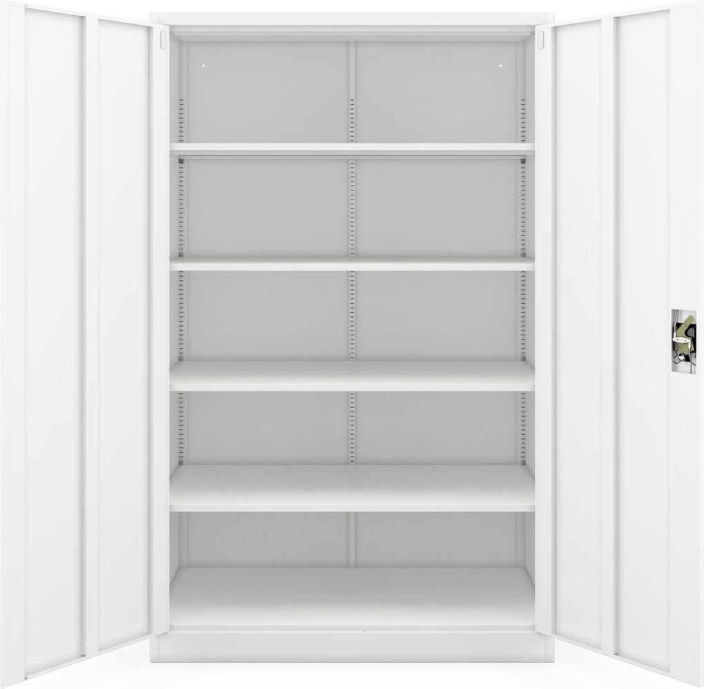 Fém irodai szekrény fehér JAN II D600 1150 x 1850 x 600 mm