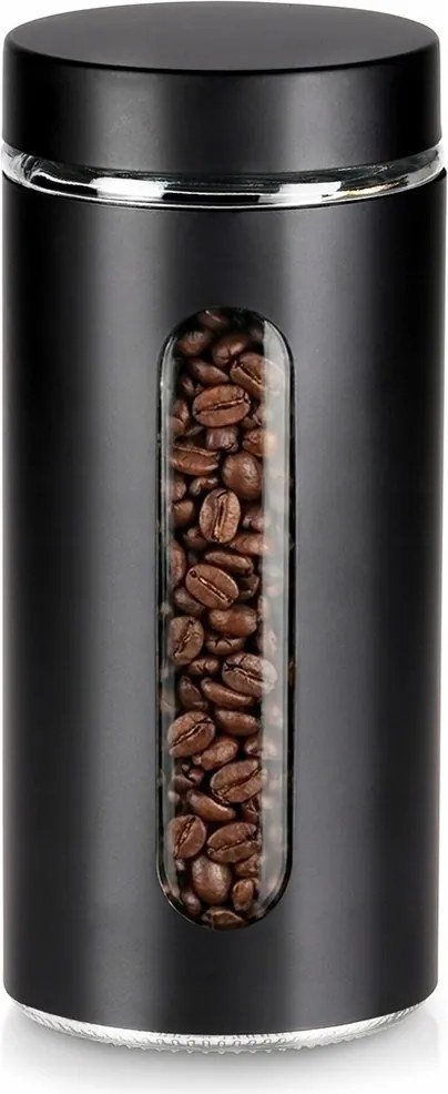 Üvegedény Fekete Konyhai Élelmiszer Termékek Légmentesen záródó 1,3L