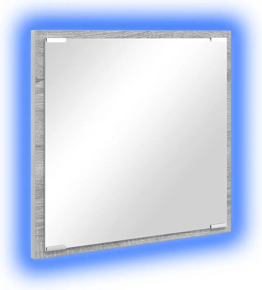vidaXL LED Fürdőszoba Tükör Szürke Sonoma 40 x 37 x 8.5 cm Faanyag