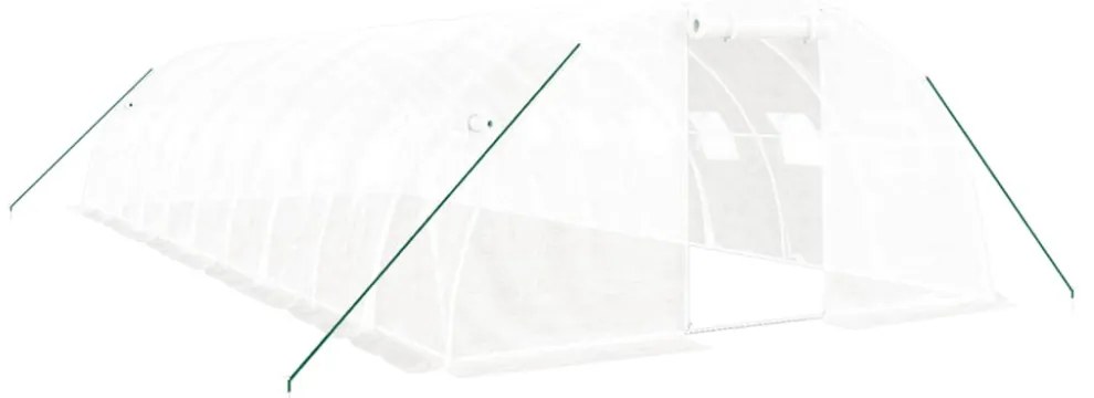 fehér acélvázas melegház 40 m² 10x4x2 m