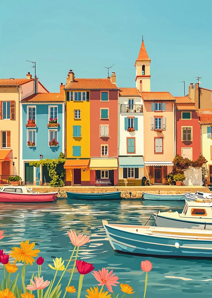 Poszter 64x90cm Többszínű tengerpart