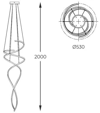 Zuma Line MD3127-2M-3GT - LED Csillár zsinóron COCO 68W/230V 3000/4000/6000K + távirányító
