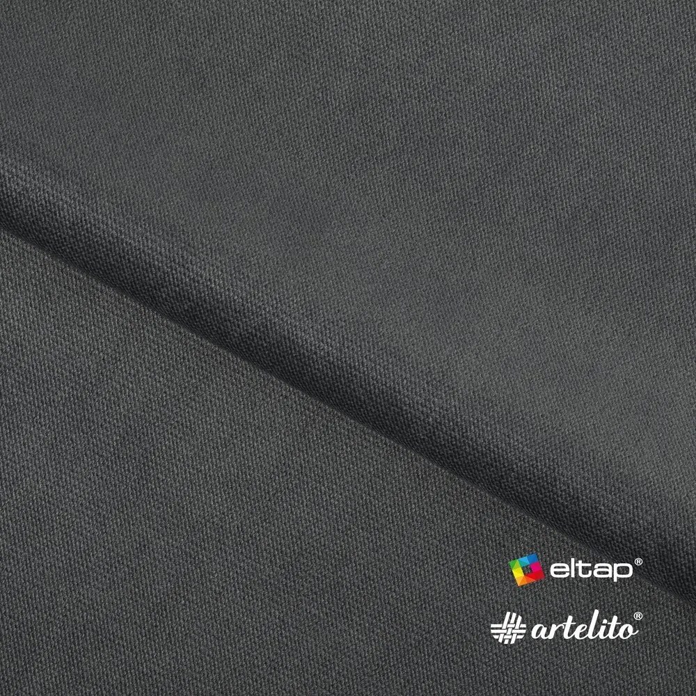 Sötétszürke kárpitozott ágyneműtartós franciaágy ágyráccsal 160x200 cm Carilla – ELTAP